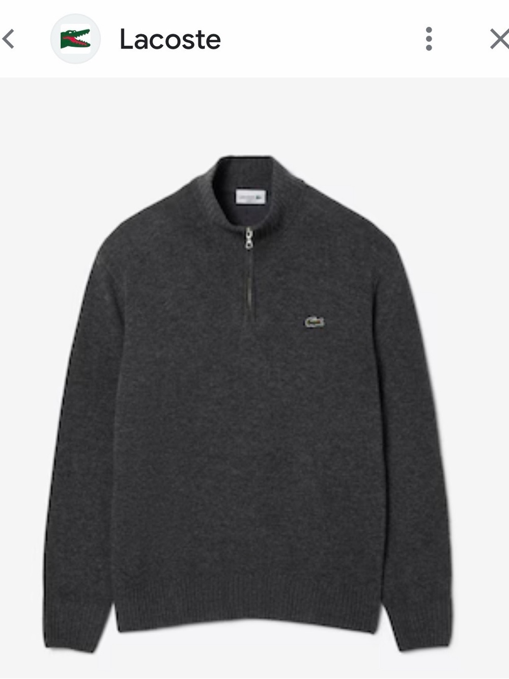 Lacoste Men’s Dark Charcoal Half-Zip Sweater